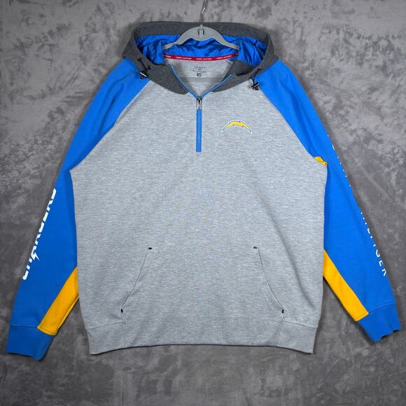 Tommy Hilfiger NFL Los Angeles Chargers 1/4 Zip Hoodie XXL - Picture 1 of 8